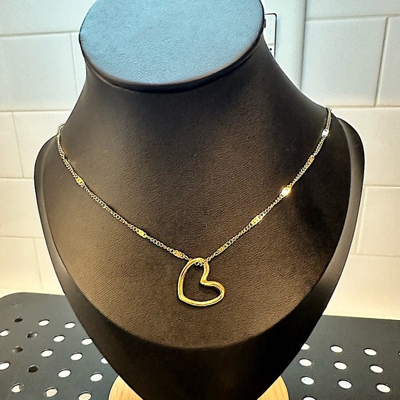 Jewelry - NIB-Stainless Steel Hollow Heart Necklace